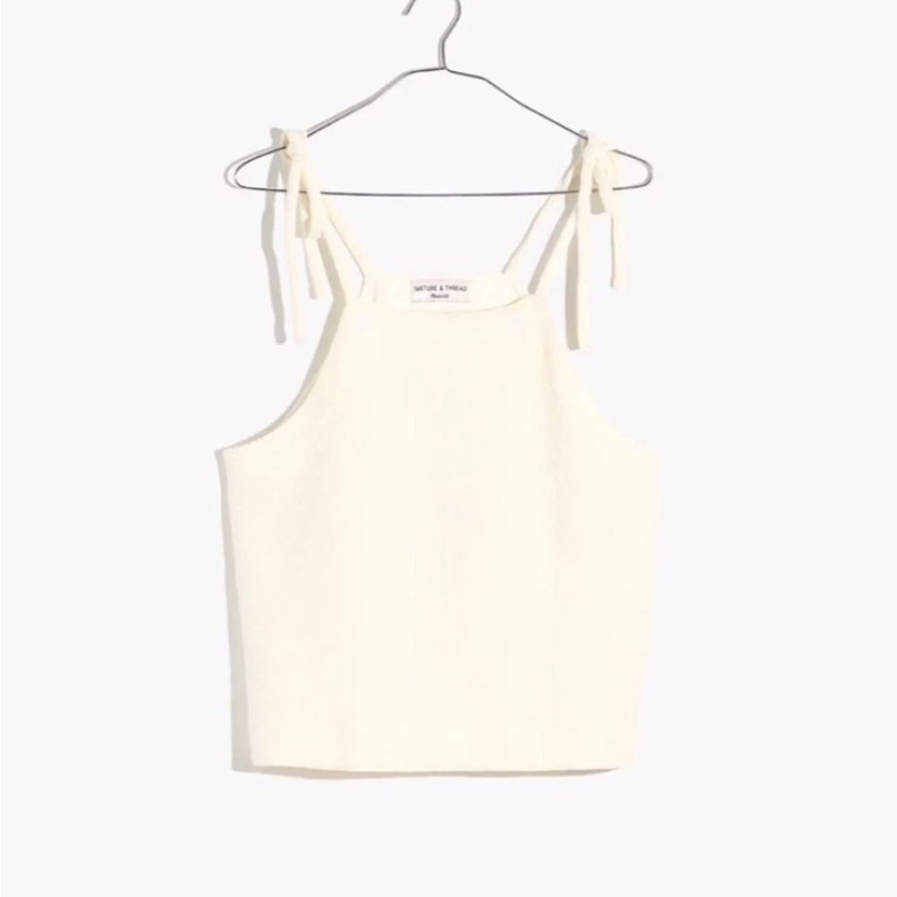 Madewell Cream Tie-Shoulder Ribbed Camisole